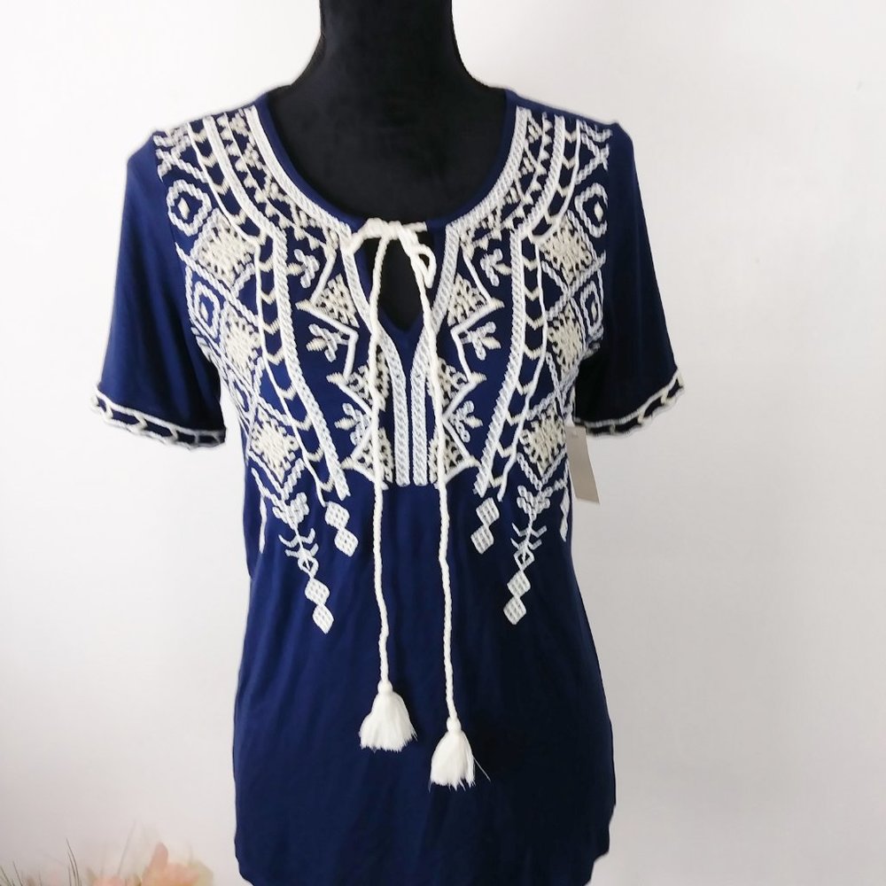 Keep in touch short sleeve blouse size S